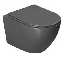 Унитаз подвесной Vincea Globo VT1-14TMA безободковый, торнадо, с сиденьем микролифт, антрацит матовый