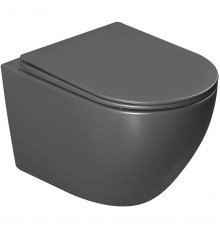 Унитаз подвесной Vincea Globo VT1-14TMA безободковый, торнадо, с сиденьем микролифт, антрацит матовый