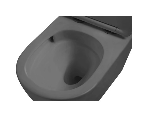 Унитаз подвесной Vincea Globo VT1-14TMA безободковый, торнадо, с сиденьем микролифт, антрацит матовый