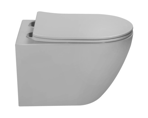 Унитаз подвесной Vincea Globo VT1-14TMG безободковый, торнадо, с сиденьем микролифт, серый матовый