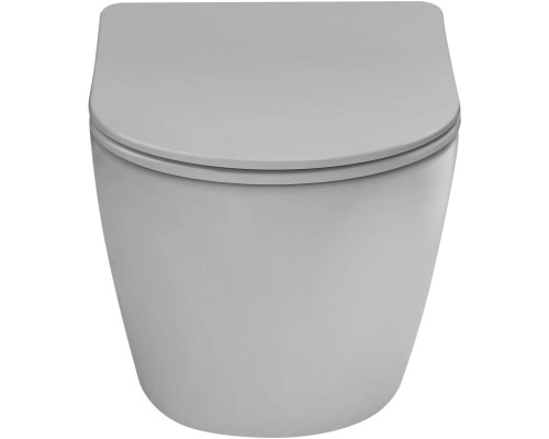 Унитаз подвесной Vincea Globo VT1-14TMG безободковый, торнадо, с сиденьем микролифт, серый матовый