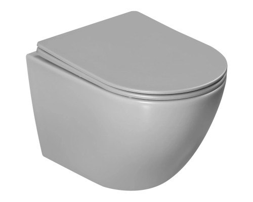 Унитаз подвесной Vincea Globo VT1-14TMG безободковый, торнадо, с сиденьем микролифт, серый матовый