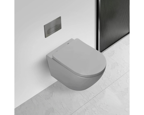 Унитаз подвесной Vincea Globo VT1-14TMG безободковый, торнадо, с сиденьем микролифт, серый матовый