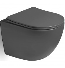 Унитаз подвесной Vincea Globo VT1-14STMA безободковый, торнадо, с сиденьем микролифт, антрацит матовый