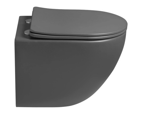 Унитаз подвесной Vincea Globo VT1-14STMA безободковый, торнадо, с сиденьем микролифт, антрацит матовый