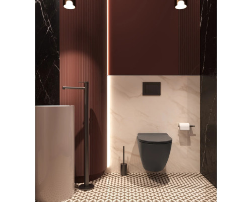 Унитаз подвесной Vincea Globo VT1-14STMA безободковый, торнадо, с сиденьем микролифт, антрацит матовый