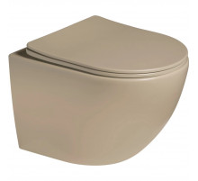 Унитаз подвесной Vincea Globo VT1-14STMC безободковый, торнадо, с сиденьем микролифт, капучино матовый