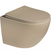 Унитаз подвесной Vincea Globo VT1-14STMC безободковый, торнадо, с сиденьем микролифт, капучино матовый