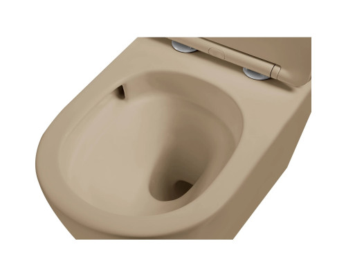 Унитаз подвесной Vincea Globo VT1-14STMC безободковый, торнадо, с сиденьем микролифт, капучино матовый