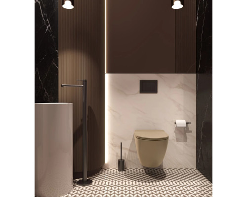 Унитаз подвесной Vincea Globo VT1-14STMC безободковый, торнадо, с сиденьем микролифт, капучино матовый