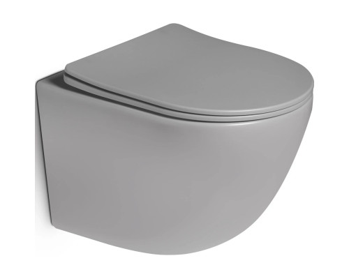 Унитаз подвесной Vincea Globo VT1-14STMG безободковый, торнадо, с сиденьем микролифт, серый матовый