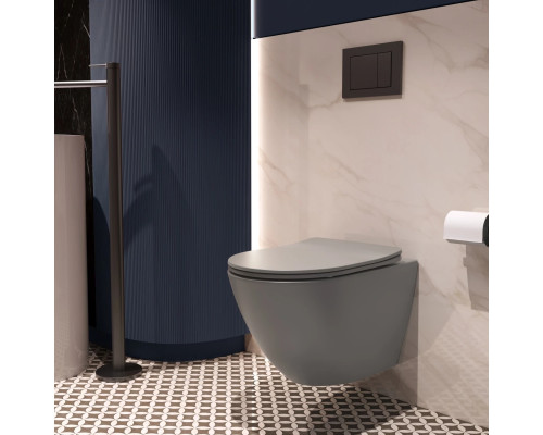 Унитаз подвесной Vincea Globo VT1-14STMG безободковый, торнадо, с сиденьем микролифт, серый матовый