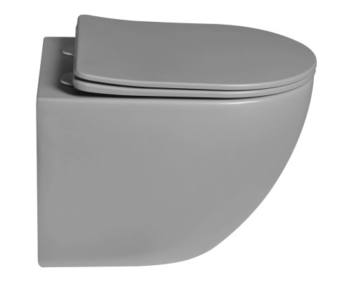 Унитаз подвесной Vincea Globo VT1-14STMG безободковый, торнадо, с сиденьем микролифт, серый матовый