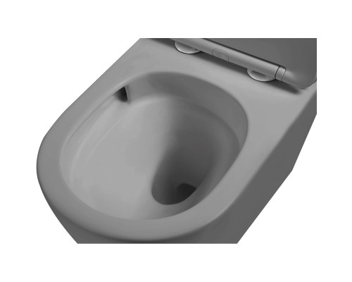 Унитаз подвесной Vincea Globo VT1-14STMG безободковый, торнадо, с сиденьем микролифт, серый матовый