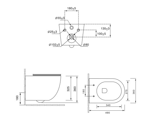 Унитаз подвесной Vincea Globo VT1-14STMG безободковый, торнадо, с сиденьем микролифт, серый матовый