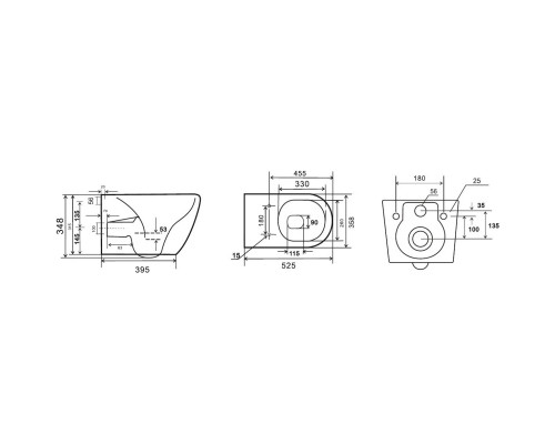 Унитаз подвесной Vincea Globo VT1-74T безободковый, торнадо, с сиденьем микролифт, белый