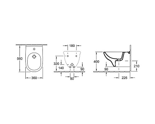 Приобрести Подвесное биде Villeroy & Boch O.Novo 54600001 в магазине сантехники Santeh-Crystal.ru