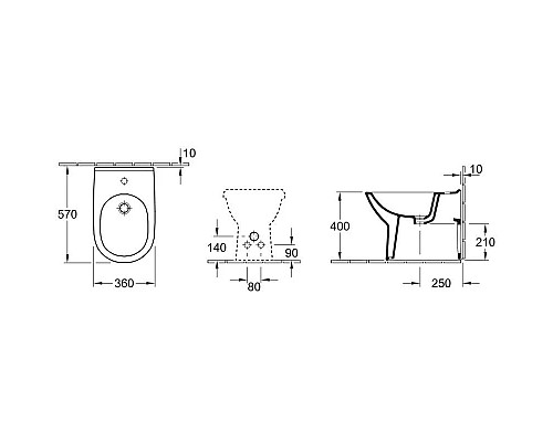 Приобрести Биде напольное Villeroy & Boch O.Novo 54610001 в магазине сантехники Santeh-Crystal.ru