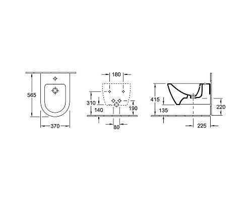 Купить Биде подвесное Villeroy & Boch Subway 2.0 540000R1 в магазине сантехники Santeh-Crystal.ru