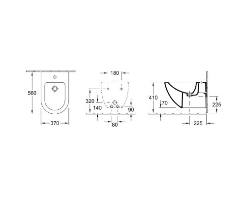 Приобрести Биде подвесное Villeroy & Boch Subway 740000R1 в магазине сантехники Santeh-Crystal.ru