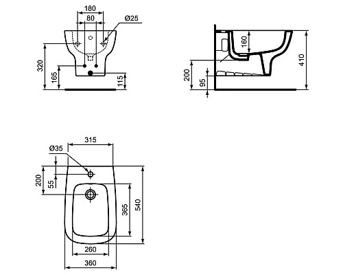 Купить Подвесное биде Ideal Standard Esedra T281501 в магазине сантехники Santeh-Crystal.ru