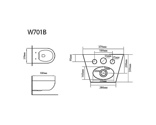 Заказать Подвесное биде Black & White 701BW00 в магазине сантехники Santeh-Crystal.ru