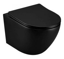 Подвесной безободковый унитаз Art&Max Ovale AM011CHR-MB