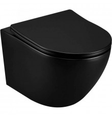 Подвесной безободковый унитаз Art&Max Ovale AM011CHR-MB