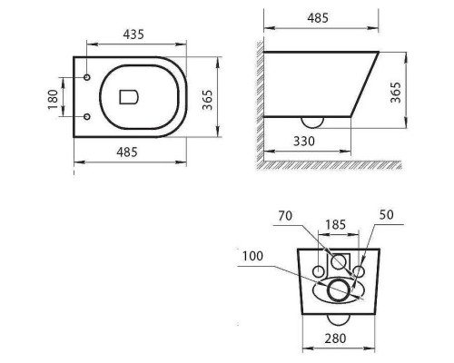 Заказать Подвесной безободковый унитаз Art&Max Ovale AM011CHR-MB в магазине сантехники Santeh-Crystal.ru