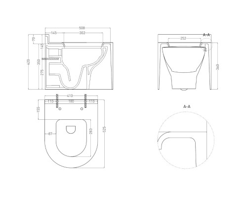 Унитаз подвесной Salini S-Stone Gemelli 240121KM безободковый, с крышкой микролифт, белый матовый