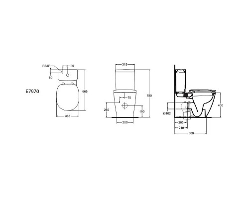 Купить Бачок для унитаза Ideal Standard Connect Cube E797001 в магазине сантехники Santeh-Crystal.ru