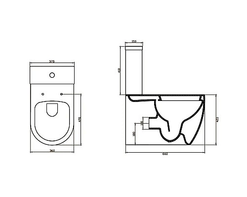 Купить Бачок для унитаза 3/4,5 л BelBagno Marino BB105T в магазине сантехники Santeh-Crystal.ru