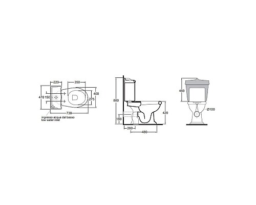 Заказать Бачок для унитаза Azzurra Jubilaeum JUB400/MBL bi в магазине сантехники Santeh-Crystal.ru