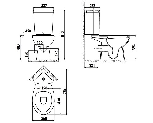 Купить Бачок для унитаза Creavit Corner SD440-00CB00E-0000 в магазине сантехники Santeh-Crystal.ru