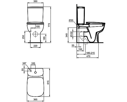 Купить Бачок для унитаза Ideal Standard Esedra T282801 в магазине сантехники Santeh-Crystal.ru