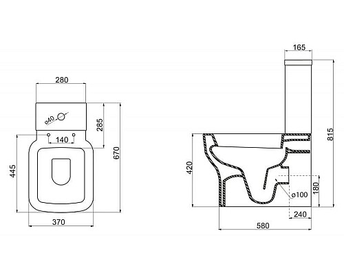 Приобрести Бачок для унитаза BelBagno Vaso BB127T в магазине сантехники Santeh-Crystal.ru