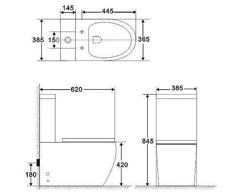 Купить Бачок для унитаза BelBagno Amanda BB051T в магазине сантехники Santeh-Crystal.ru