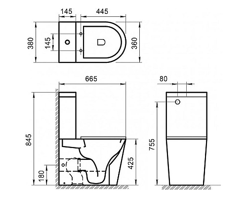 Купить Бачок для унитаза 3/4,5 л BelBagno Sfera-R BB2141T в магазине сантехники Santeh-Crystal.ru