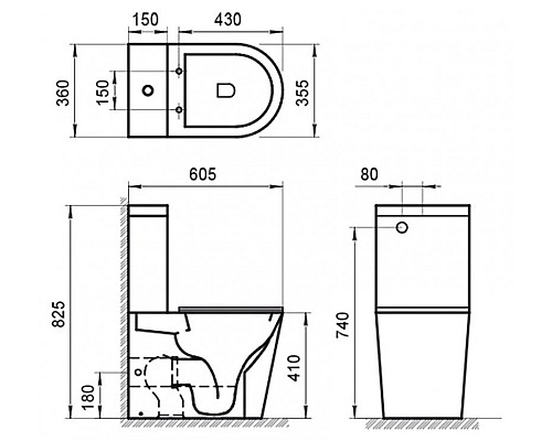 Купить Бачок для унитаза 3/4,5 л BelBagno Flay-R BB2149T в магазине сантехники Santeh-Crystal.ru