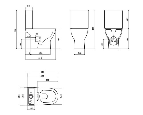 Приобрести Бачок для унитаза BelBagno Lounge BB045/051T в магазине сантехники Santeh-Crystal.ru