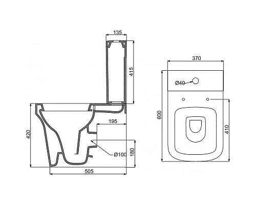 Купить Бачок для унитаза 3/6 л BelBagno Marco BB118T в магазине сантехники Santeh-Crystal.ru