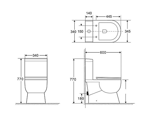 Купить Бачок для унитаза 3/4,5 л BelBagno Ricco BB275T в магазине сантехники Santeh-Crystal.ru