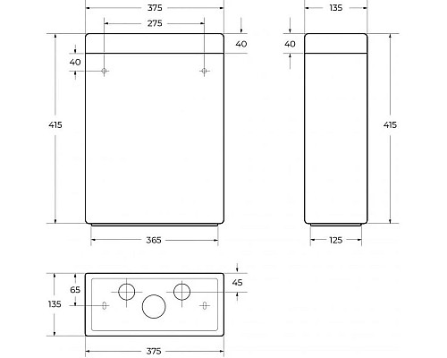 Купить Бачок для унитаза 3/6 л Cezares Stylus CZR-151-T в магазине сантехники Santeh-Crystal.ru