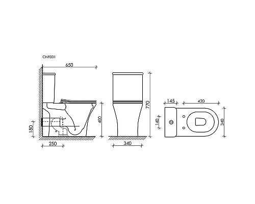 Заказать Бачок для унитаза Ceramica Nova Fortuna CN9001-T в магазине сантехники Santeh-Crystal.ru