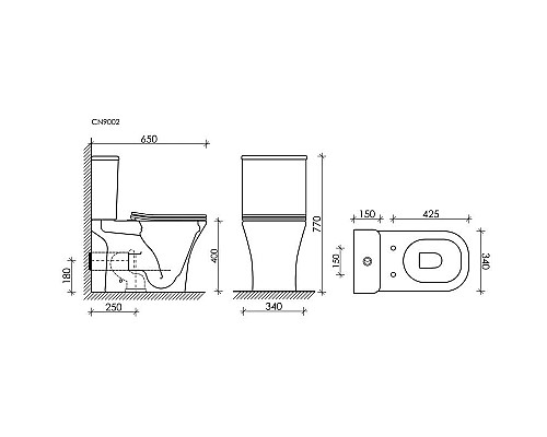 Купить Бачок для унитаза Ceramica Nova Alfa CN9002-T в магазине сантехники Santeh-Crystal.ru