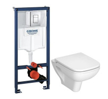 Комплект подвесной унитаз Vitra S20 5507B003-0101 + 77-003-009 + система инсталляции Grohe 38772001