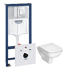 Комплект подвесной унитаз Vitra S20 5507B003-0101 + 77-003-009 + система инсталляции Grohe 38775001