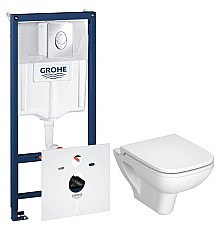 Комплект подвесной унитаз Vitra S20 5507B003-0101 + 77-003-009 + система инсталляции Grohe 38750001