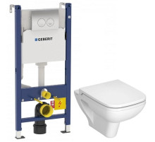 Комплект подвесной унитаз Vitra S20 5507B003-0101 + 77-003-009 + система инсталляции Geberit 458.124.21.1