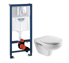Комплект подвесной унитаз Roca Victoria 34630300R + ZRU8013920 + система инсталляции Grohe 38721001